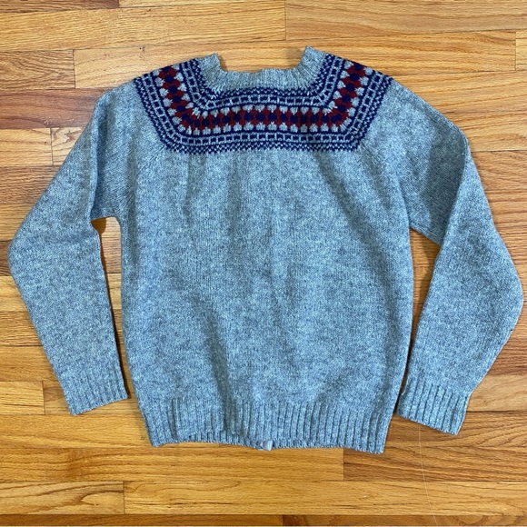 Vintage Lands End Pure Wool Cardigan Grey Size Small - Picture 2 of 4